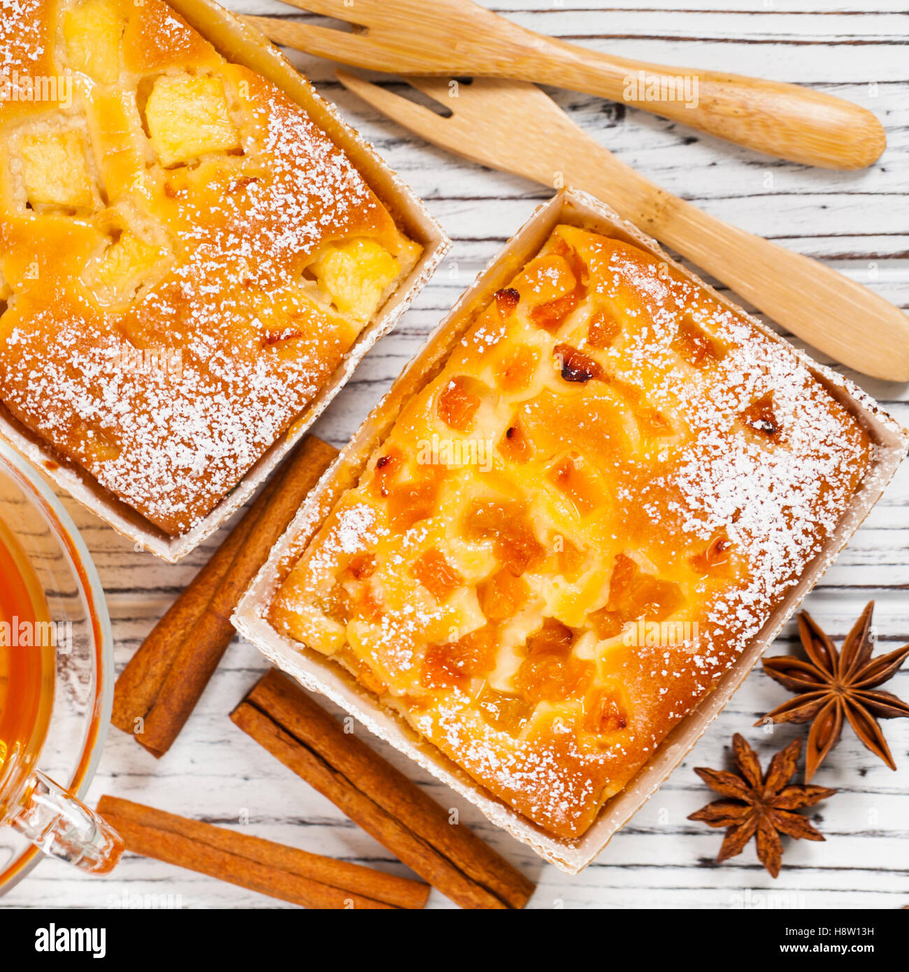 Summer Fruit Apricot, Apple Cakes Stock Photo Alamy