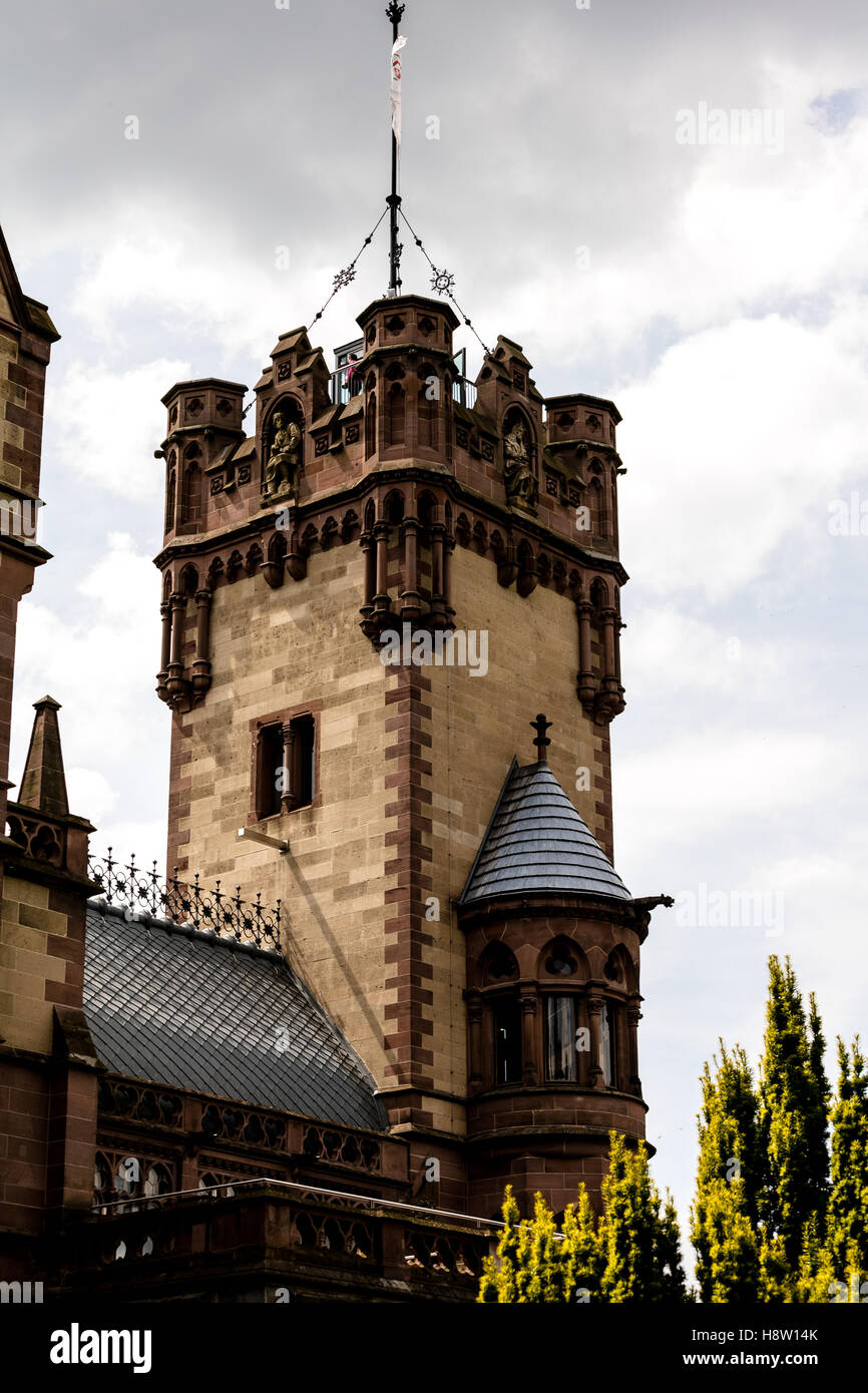 ,Neo-Gothic fairytale Drachenburg Castle, Drachenfels, Königswinter,  North Rhine Westphalia, Germany Stock Photo