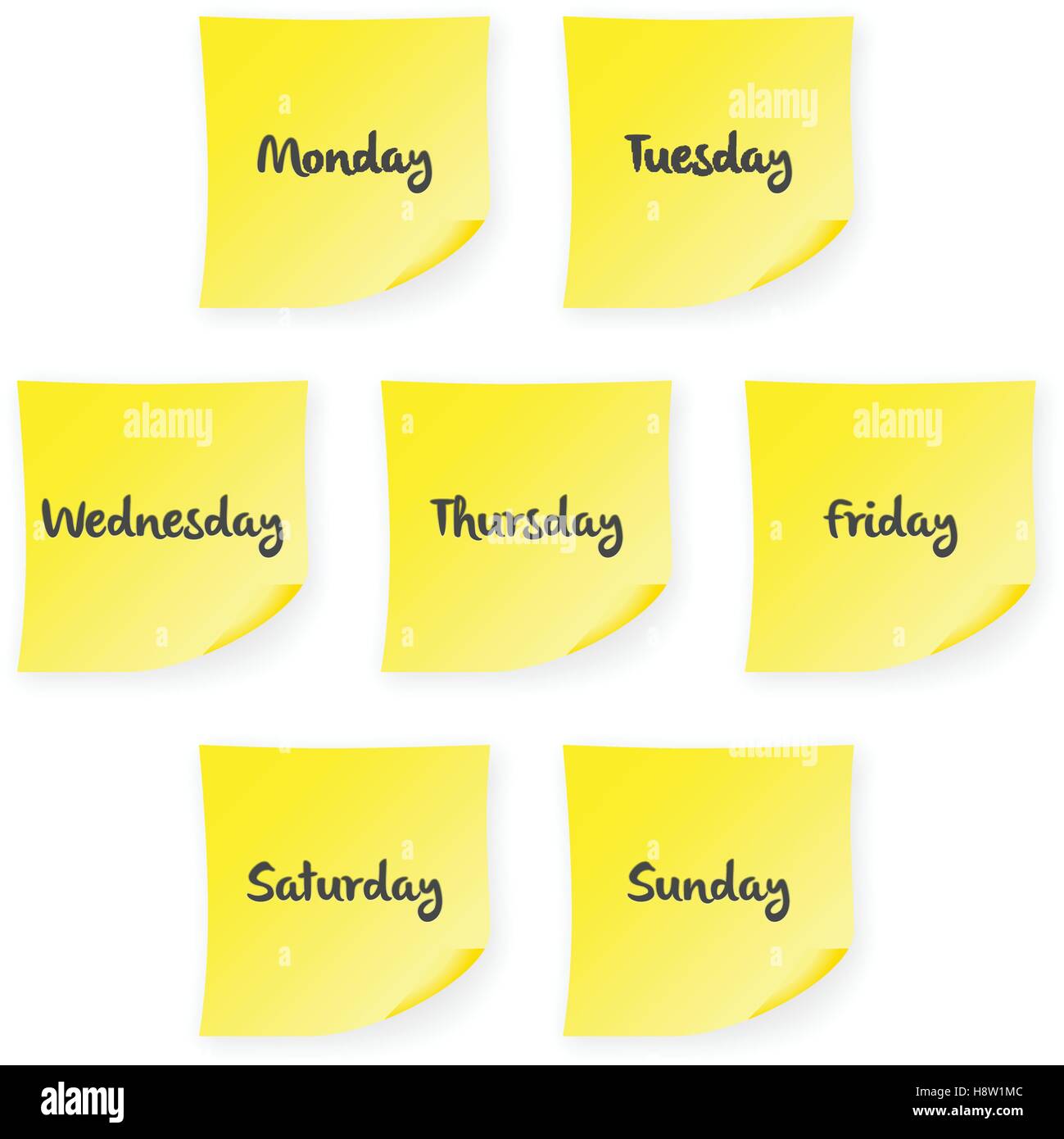 Days Of The Week Monday Tuesday Wednesday Thursday Friday Saturday Sunday  Vector Illustration Lettering Ink Illustration - Arte vetorial de stock e  mais imagens de Agenda Pessoal - iStock