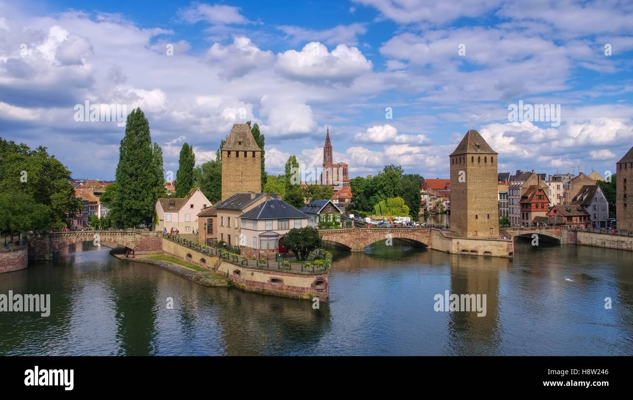 Strassburg im Elsass, Frankreich - skyline Strasbourg in  Alsace, France Stock Photo