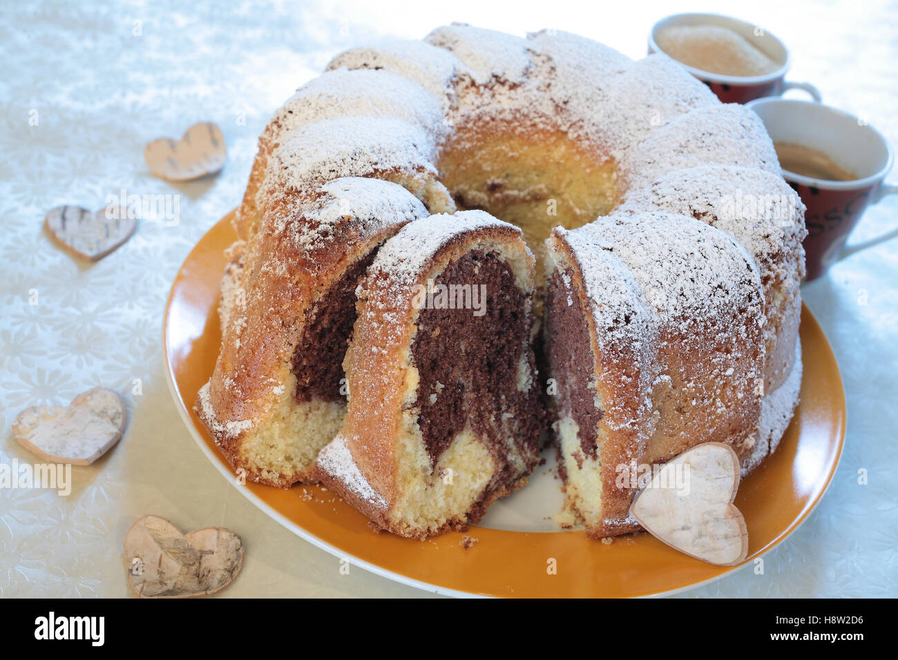Marble ring cake Stock Photo Alamy