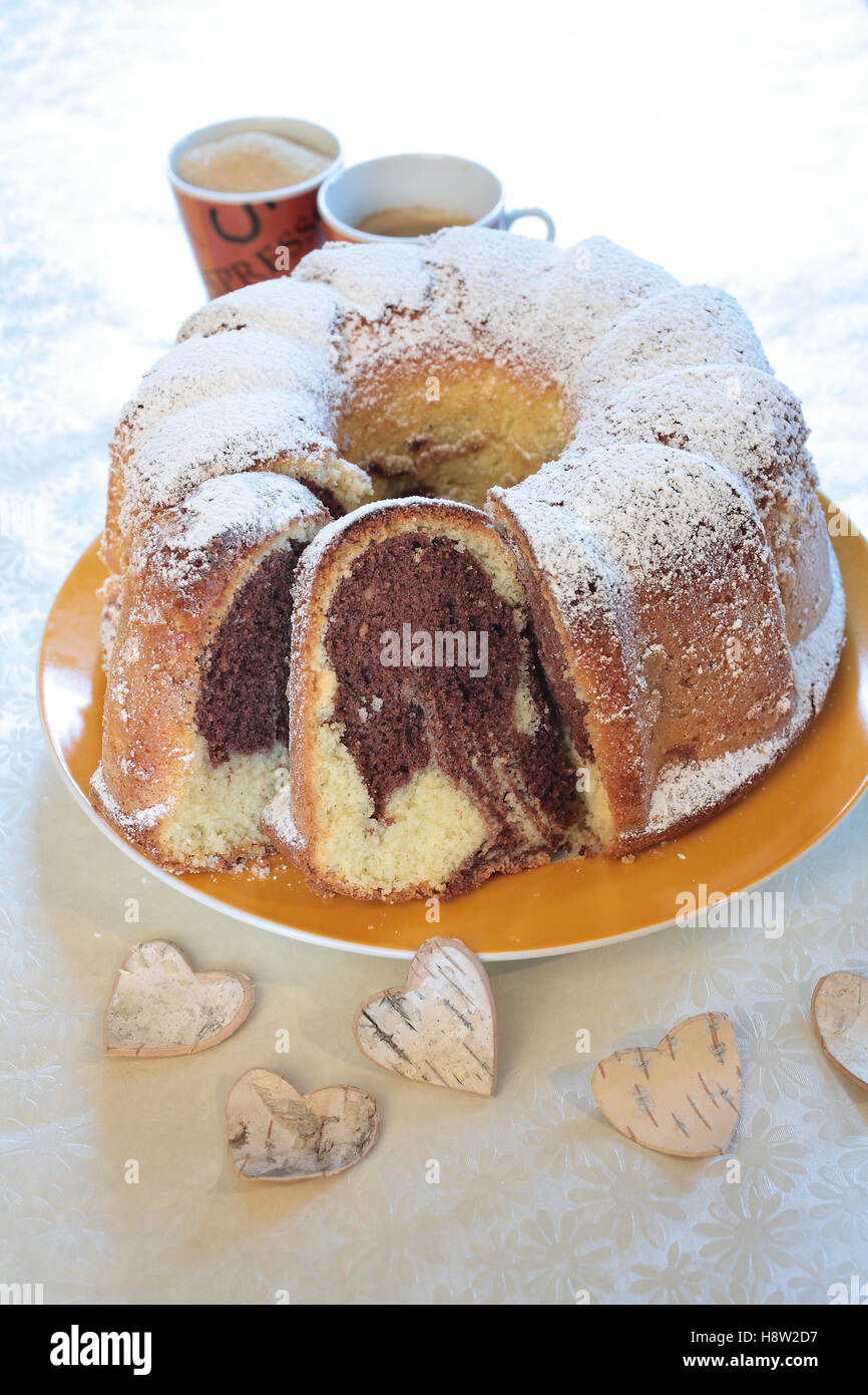 Marble ring cake Stock Photo Alamy