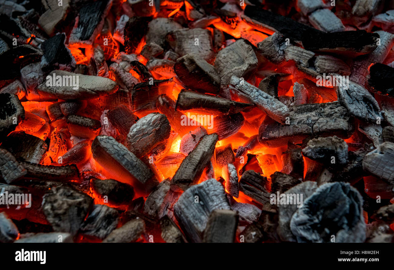 Glowing coals Stock Photo