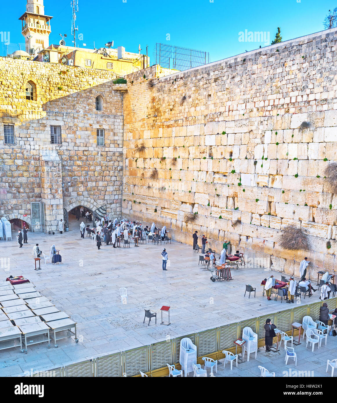The Western Wall with the fence, separating men and women sections for pray Stock Photo Alamy