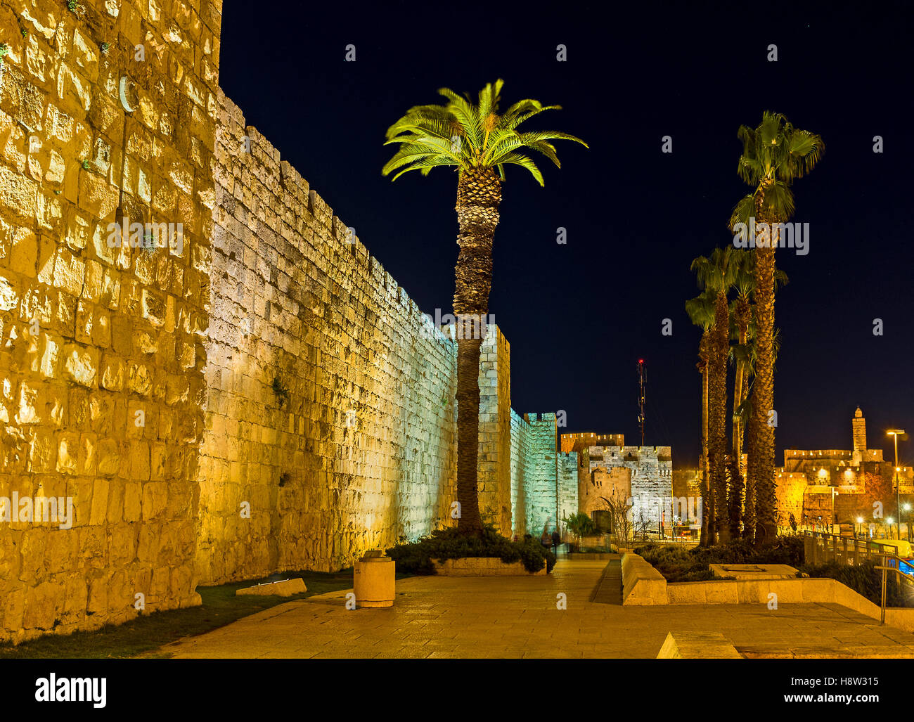 Israel old city jerusalem jaffa gate city street holy city hires stock