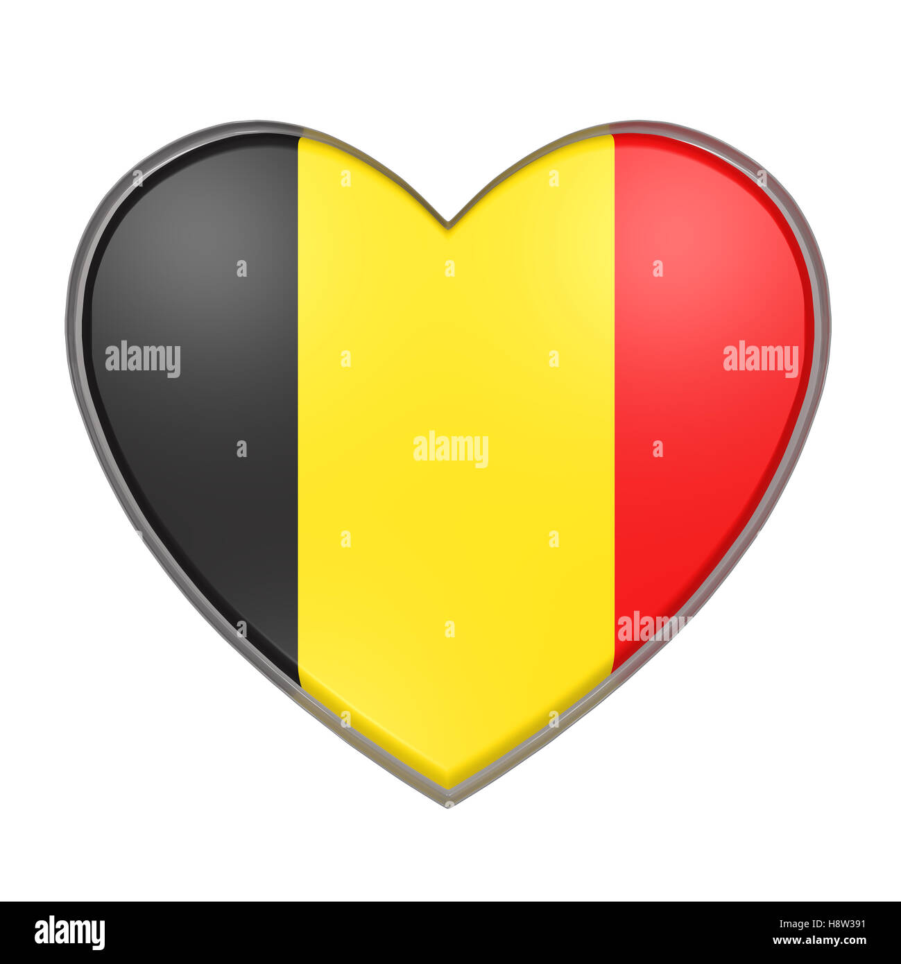 3d rendering of a Belgium flag on a heart. White background Stock Photo ...