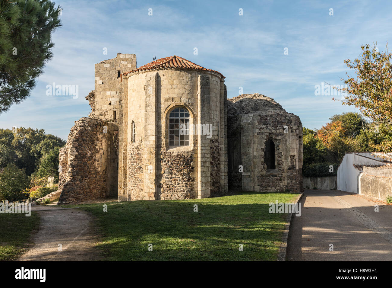 Church Saint-Nicolas de Brem (Vendee, France) Stock Photo