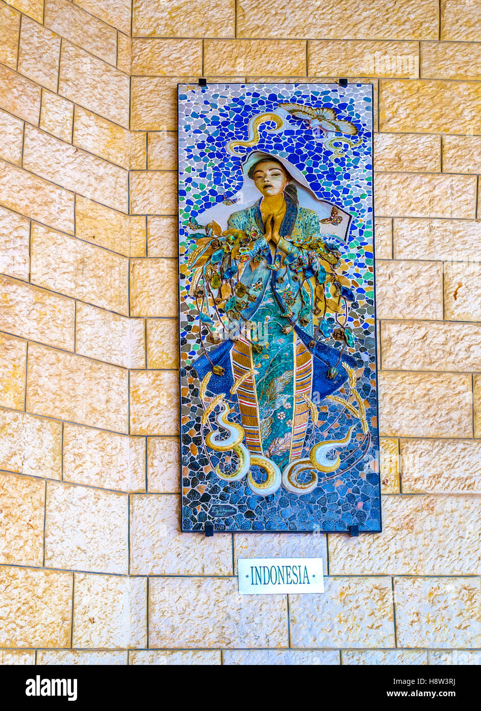 The beautiful basrelief of Madonna was donated by indonesian