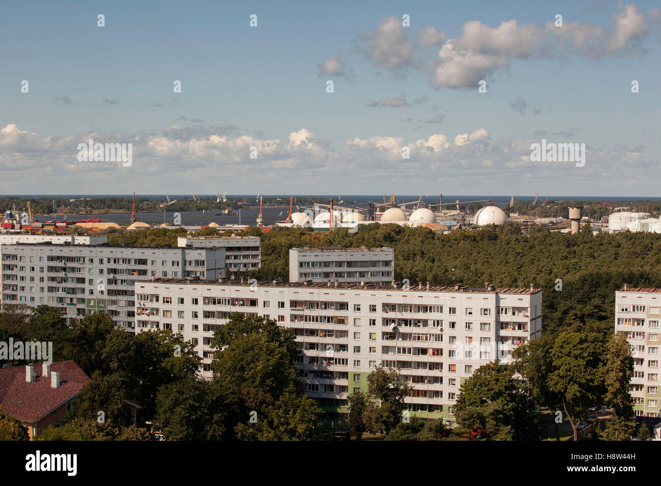 Cargo cranes at the port of Riga Stock Photo - Alamy