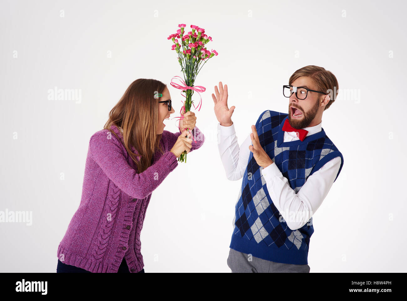 Bad choice to give the flowers Stock Photo Alamy