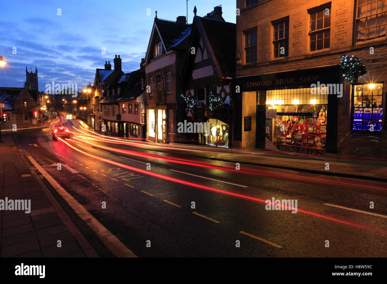 Winter; January; February; Christmas Lights and traffic trails