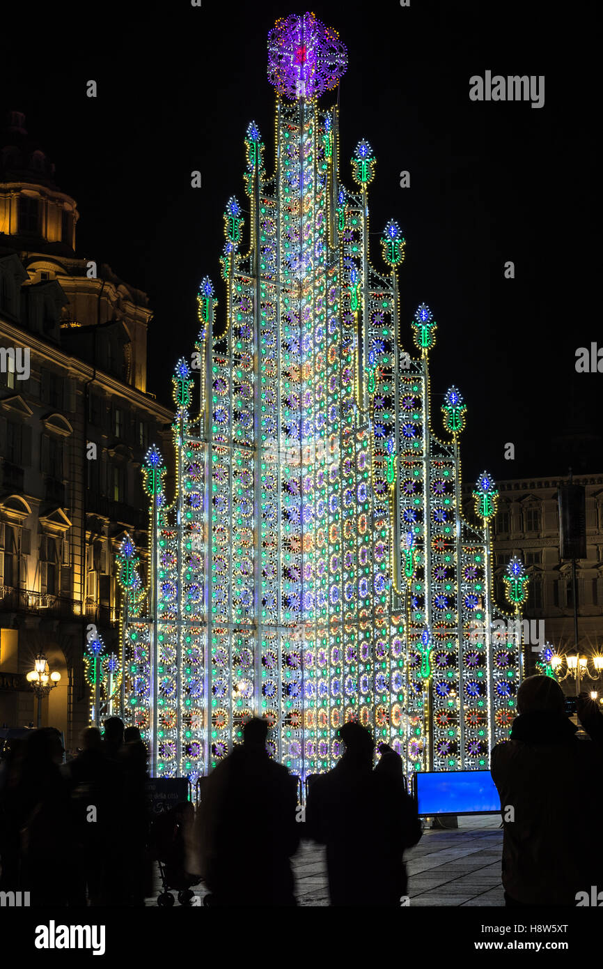 Christmas tree in Turin, Italy Stock Photo Alamy