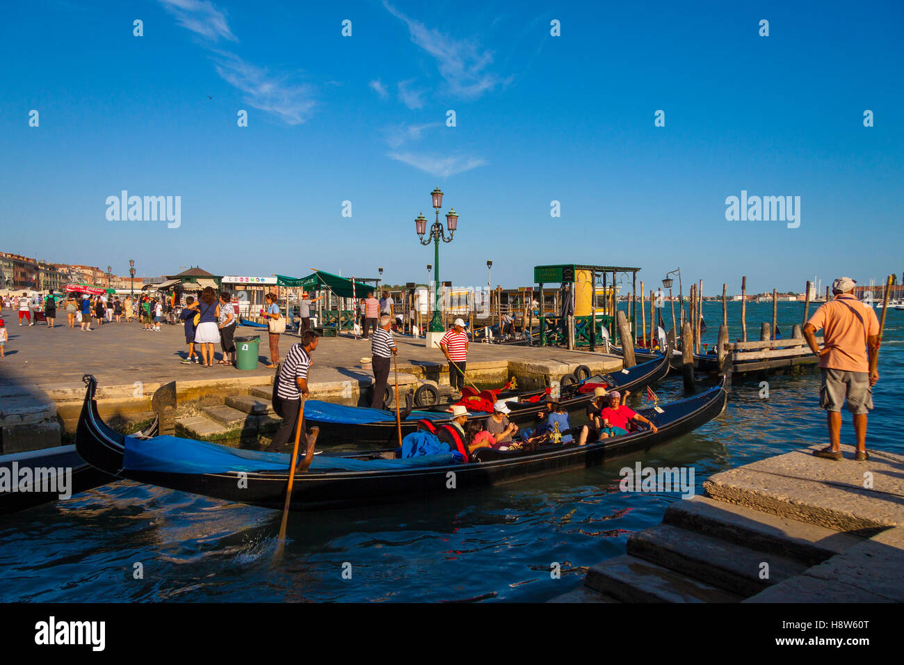 The lagoon at Venice with Gondolas Stock Photo - Alamy