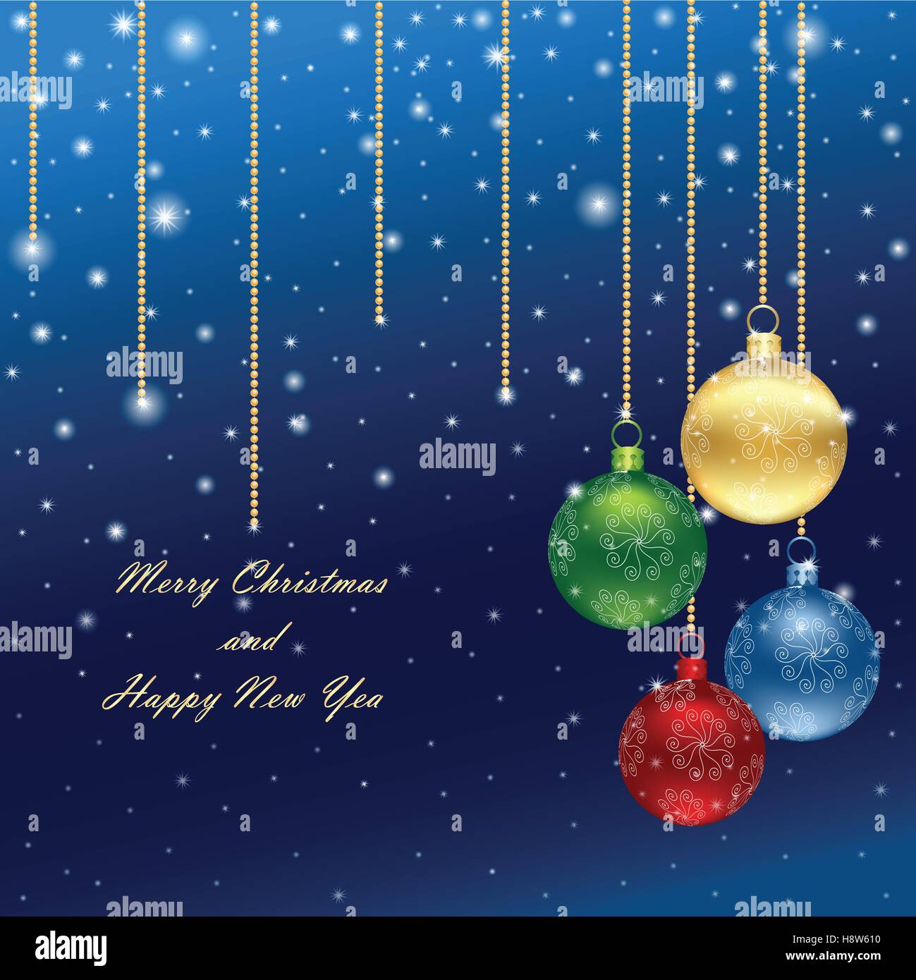 Vector Christmas background with glossy balls EPS10 Stock Vector Image ...