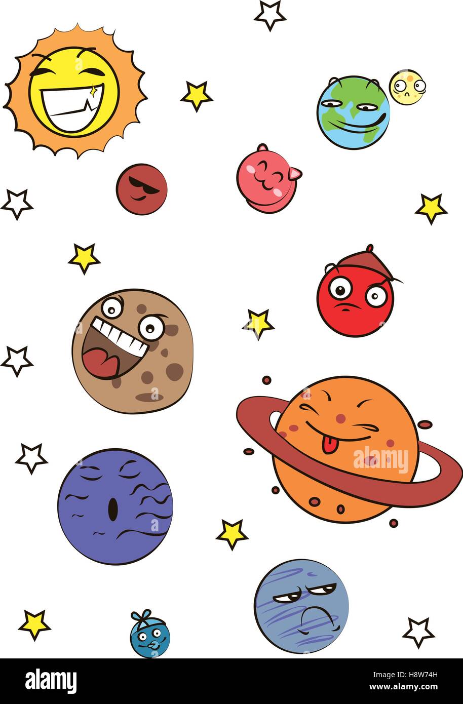 Great designed set of planets that can be used in various templates Stock Vector