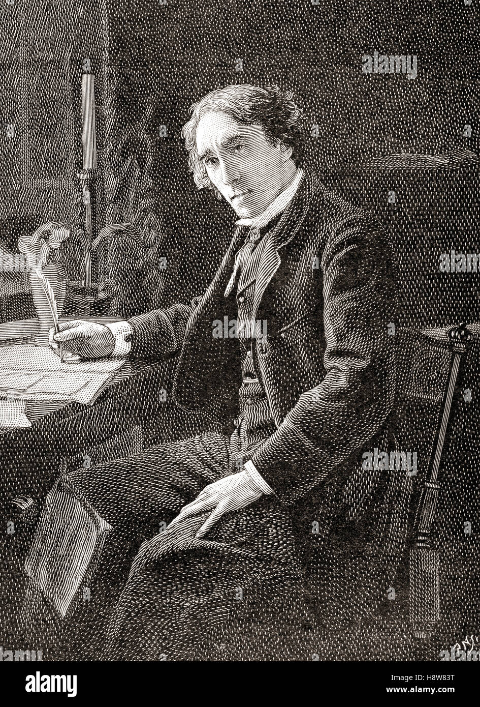 Sir Henry Irving, aka J. H. Irving 1838 – 1905, born John Henry Brodribb.  English stage actor in the Victorian era. Seen here aged 42. Stock Photo