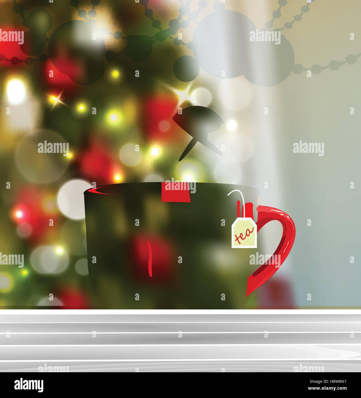 Background with Christmas tea Stock Vector Image & Art - Alamy