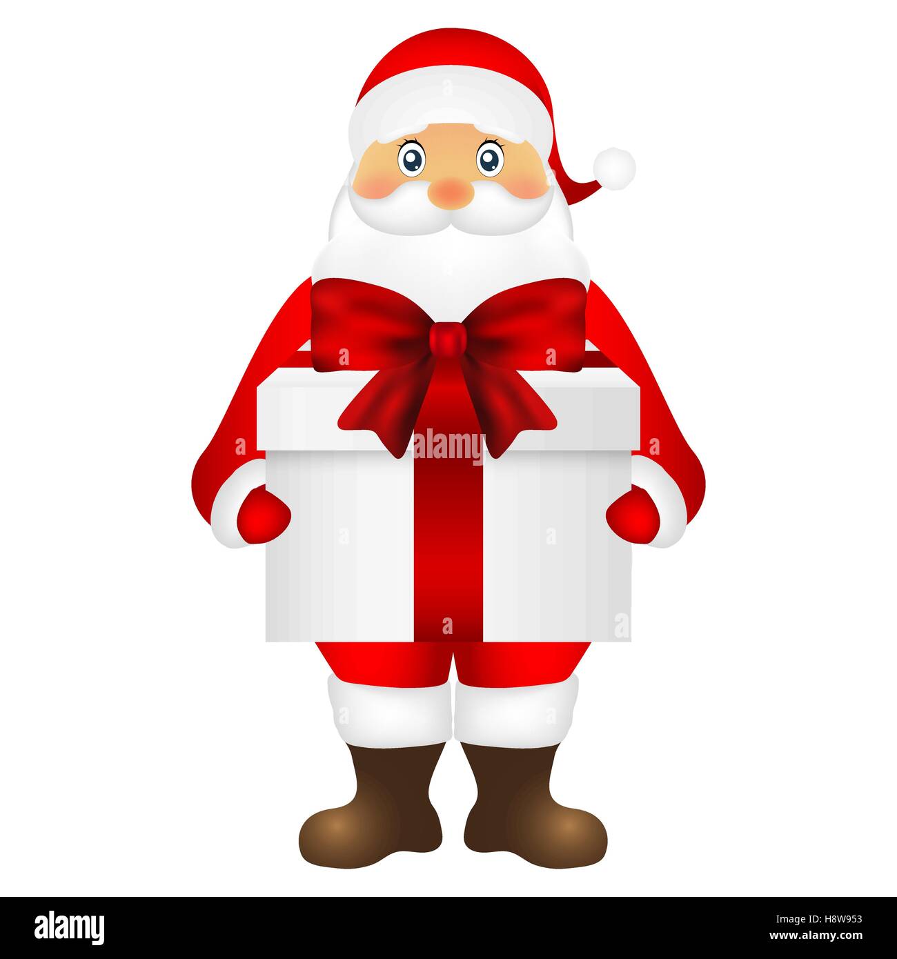 Santa Claus with a gift on white background Stock Vector Image & Art ...