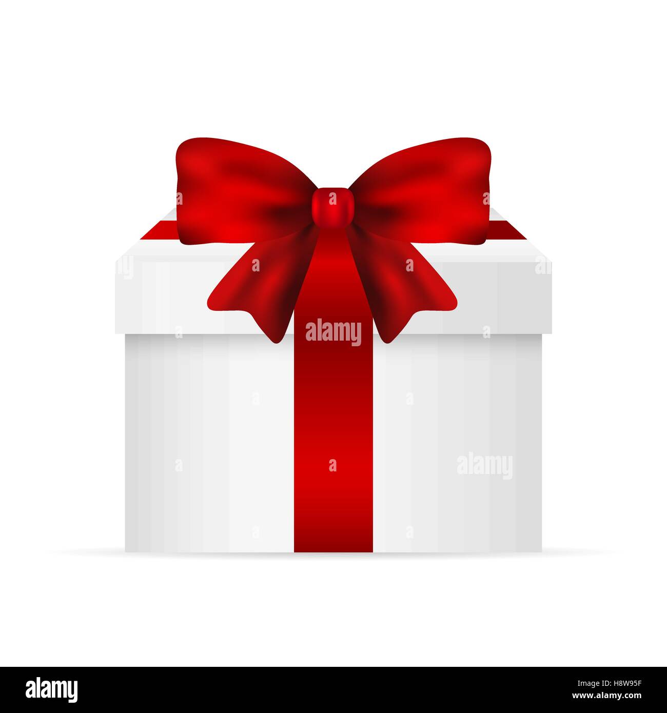 Gift in a box with red bow on white background Stock Vector Image & Art ...
