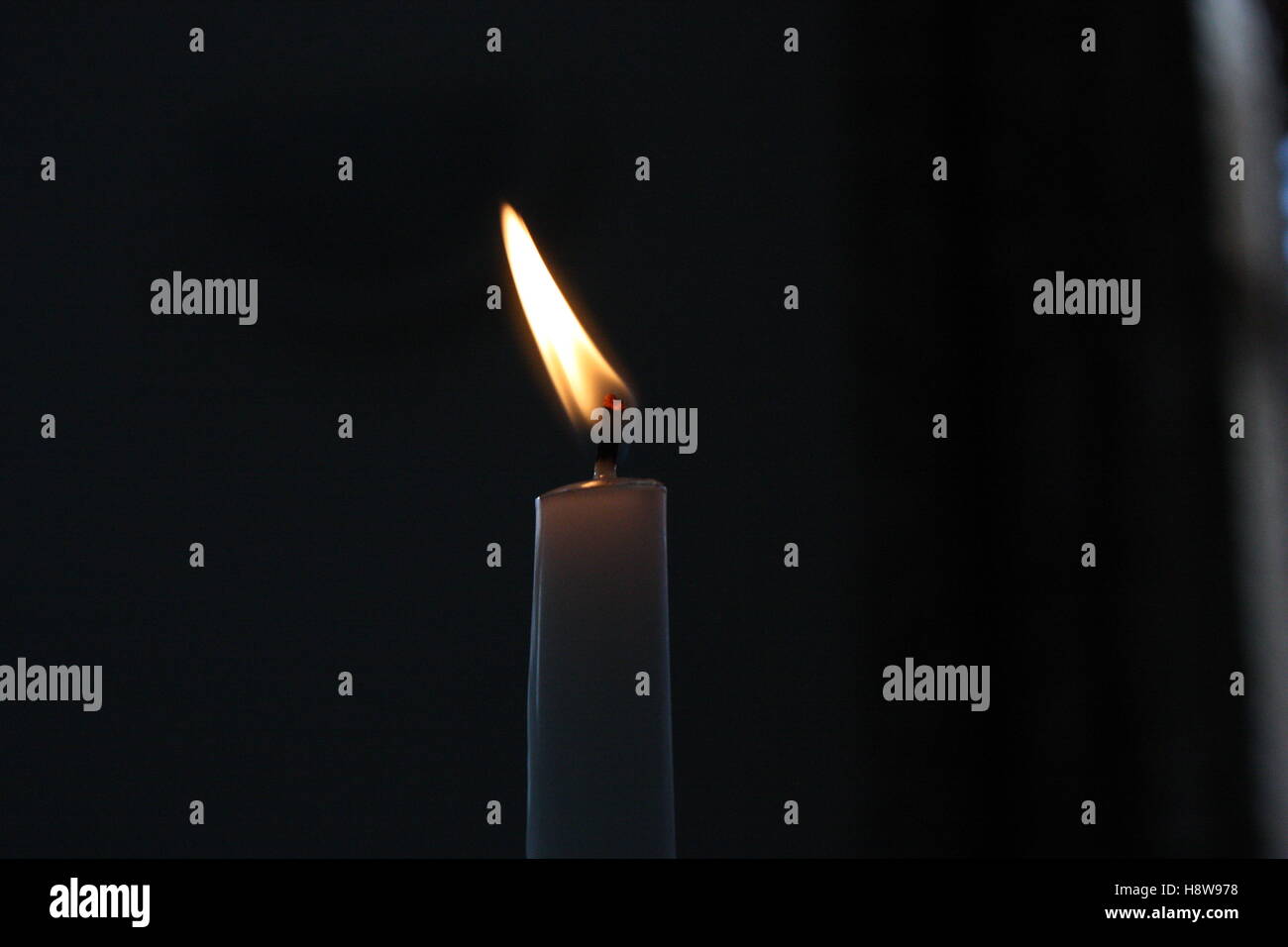 close up of a white candle flame Stock Photo
