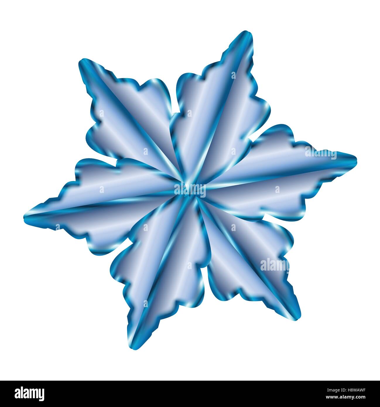 a single snowflake in blue over a white background Stock Vector Image ...