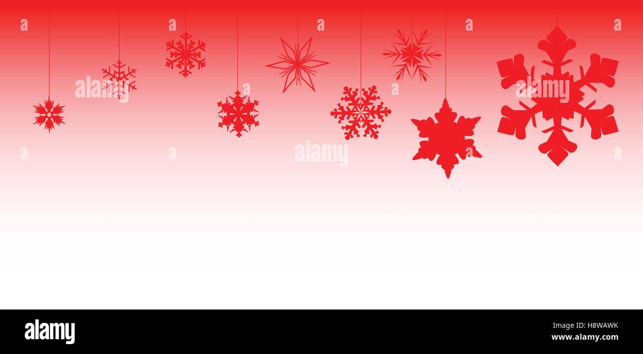 A banner of snowflakes in red over a red to white background Stock ...