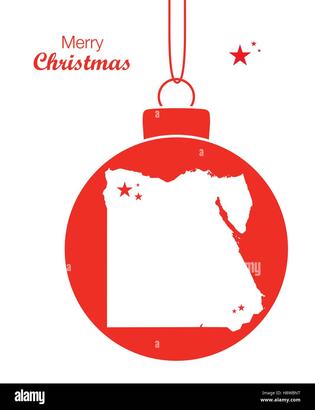 Merry Christmas Illustration Theme With Map Of Egypt Stock Vector Image