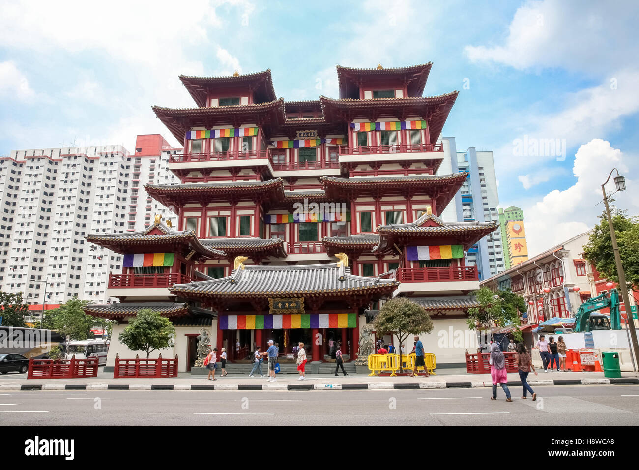 Buddha Tooth Relic Temple in Chinatown Stock Photo