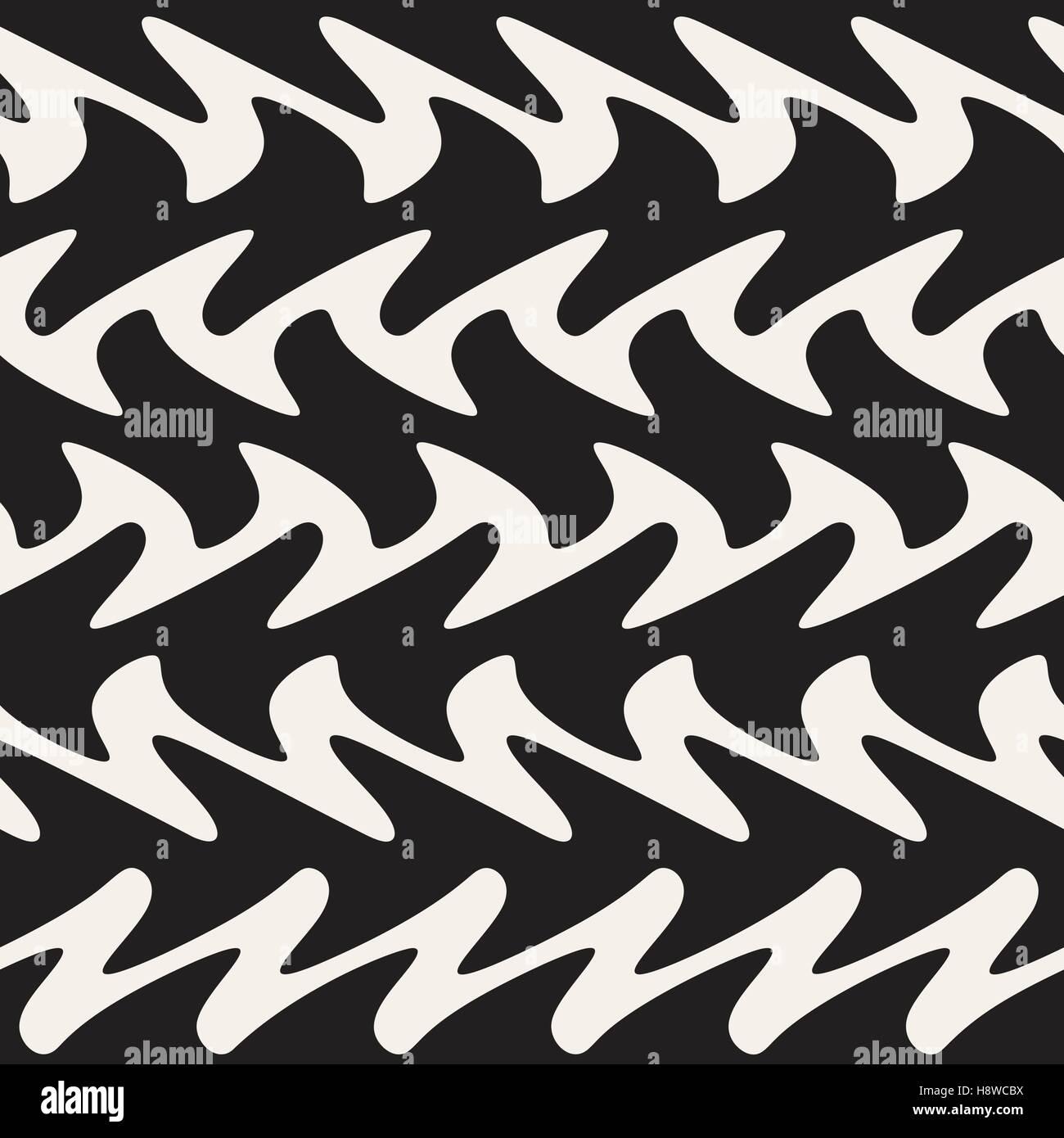 Hand Drawn Vertical ZigZag Lines. Vector Seamless Black and White ...