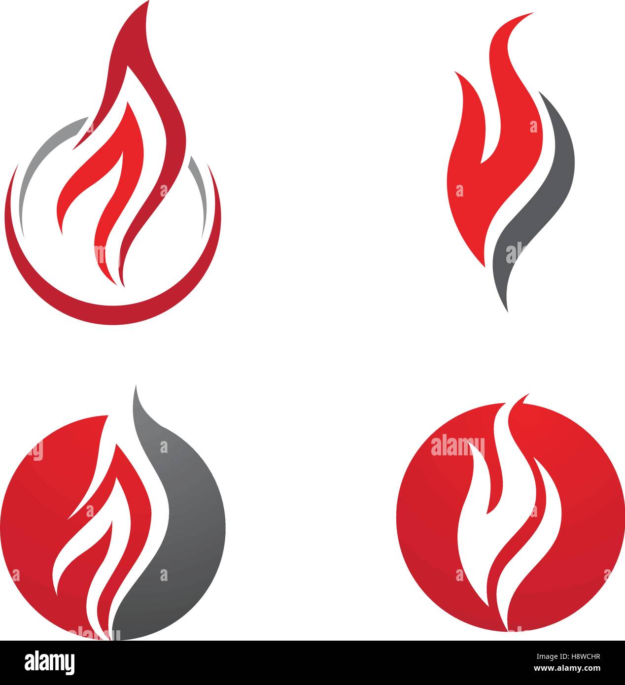 Fire flame Logo Template vector icon Oil, gas and energy logo concept ...