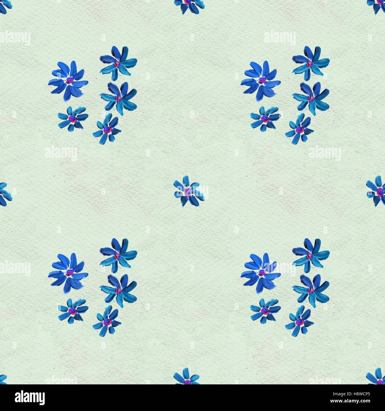 Seamless pattern with blue flowers Stock Photo - Alamy