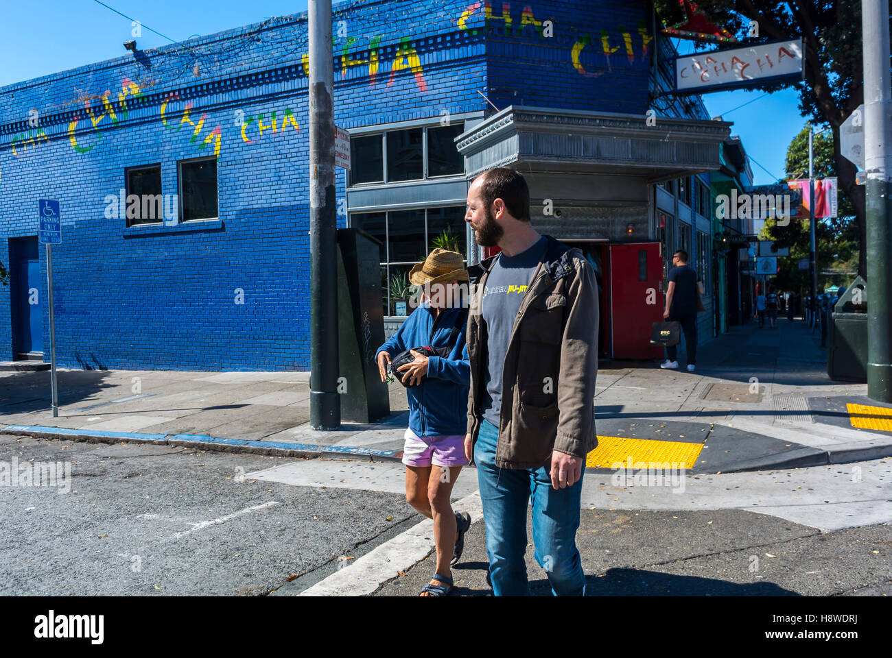 San Francisco CA USA Couple Walking on Haight Street Front of