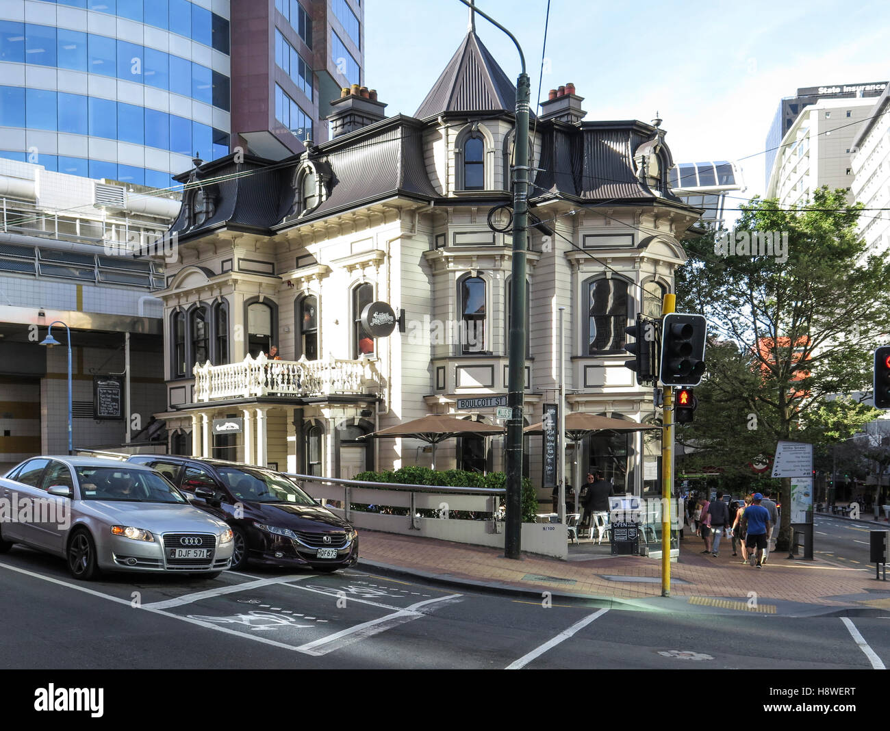 Buildings in the centre of Wellington, North Island, New Zealand Stock Photo
