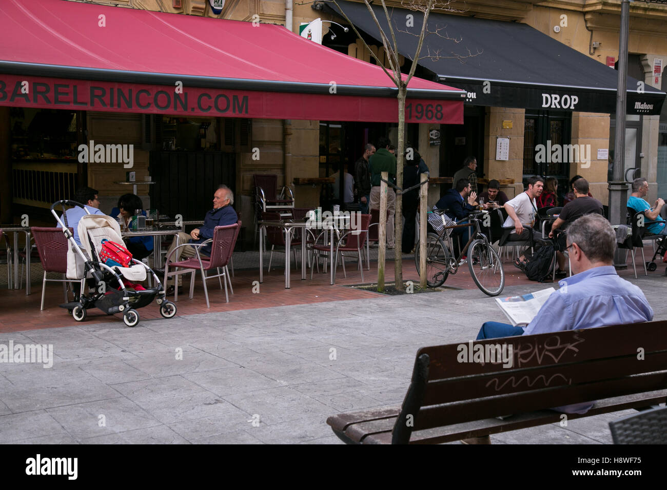 Leisurely afternoon in San Sebastian, Spain. Stock Photo