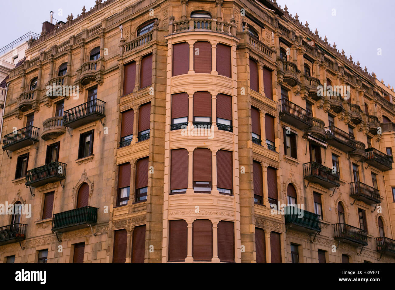 An apartment building in San Sebastian, Spain Stock Photo Alamy