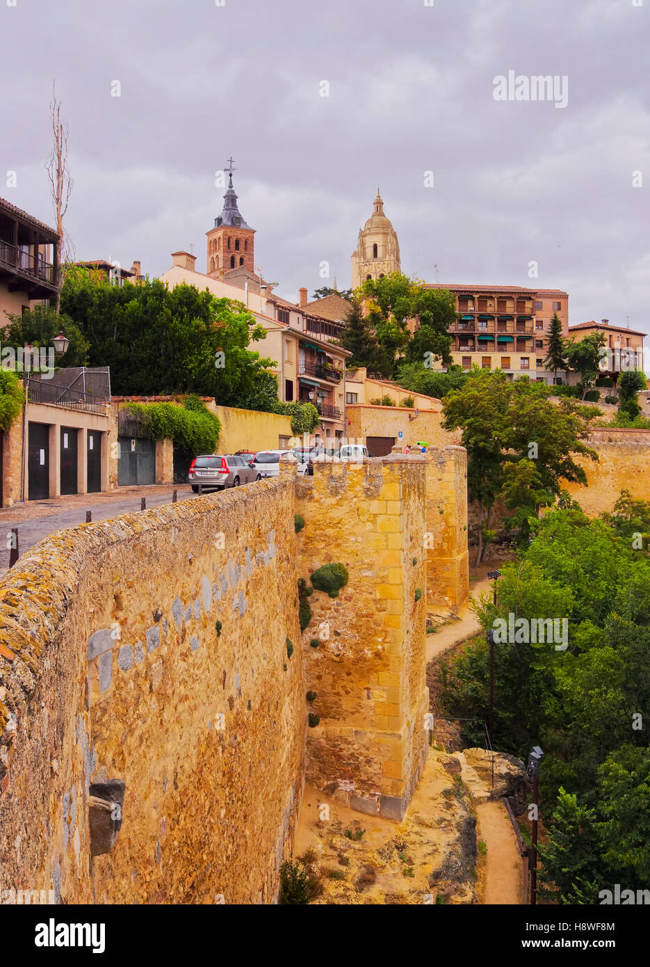 Spain, Castile and Leon, Segovia, View of the old town. Stock Photo