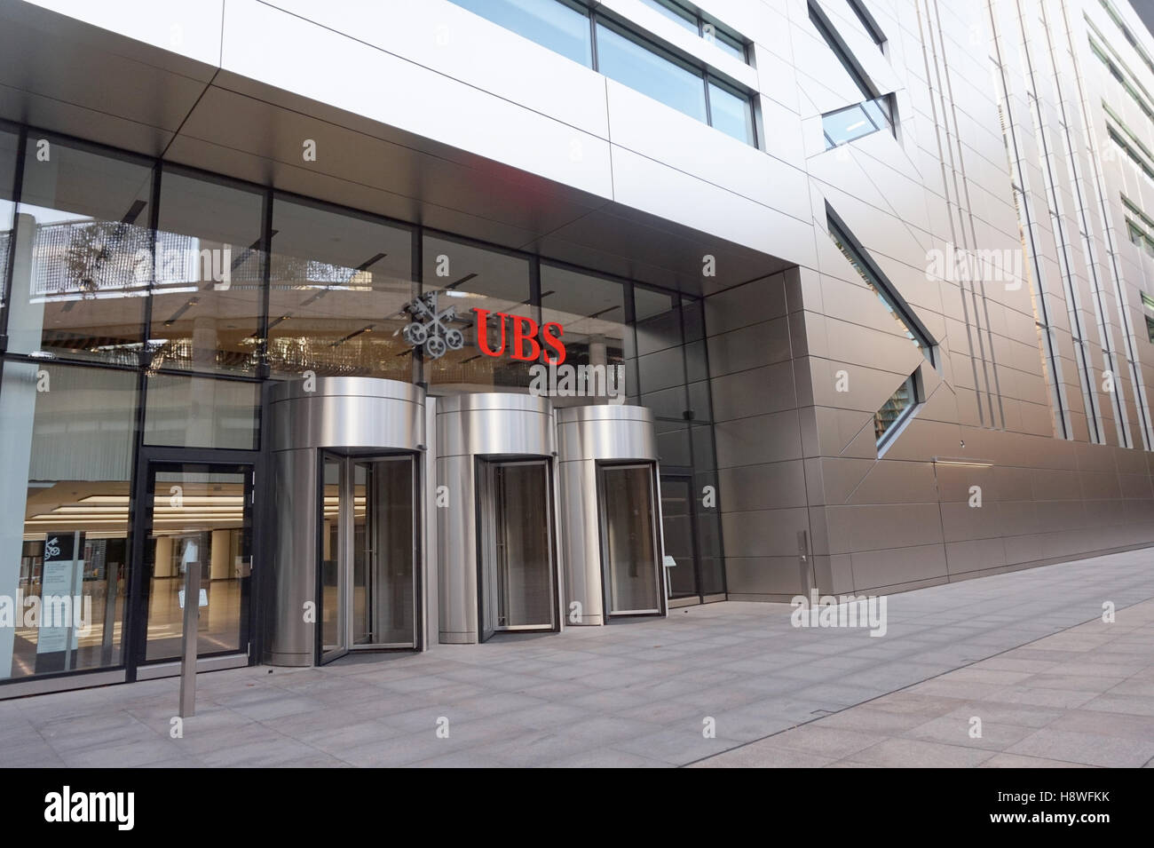 UBS office building in Broadgate Circle, London Stock Photo