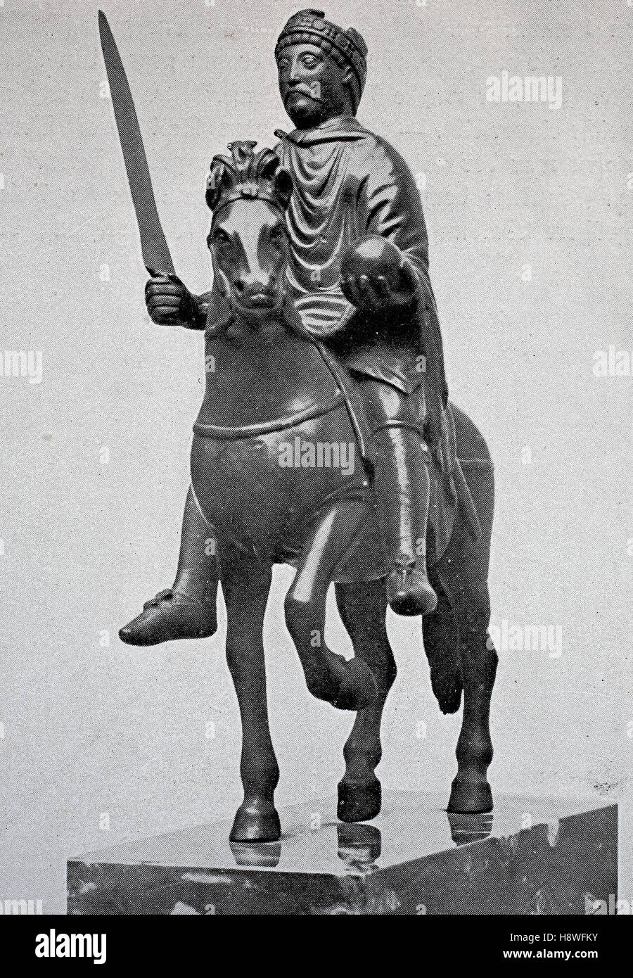 Equestrian statue of Charlemagne, also known as Charles the Great Stock Photo