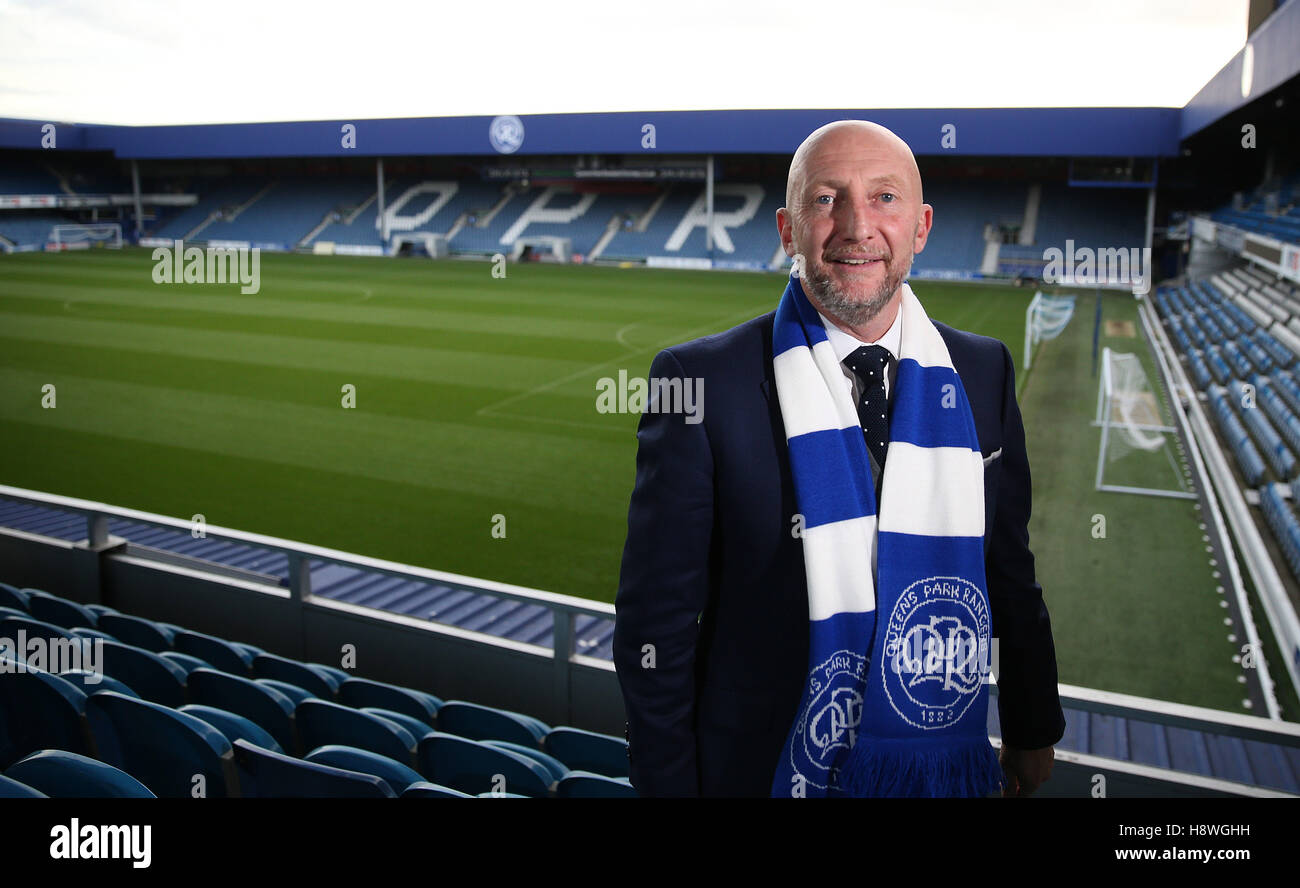 New Queens Park Rangers manager Ian Holloway poses after the press ...