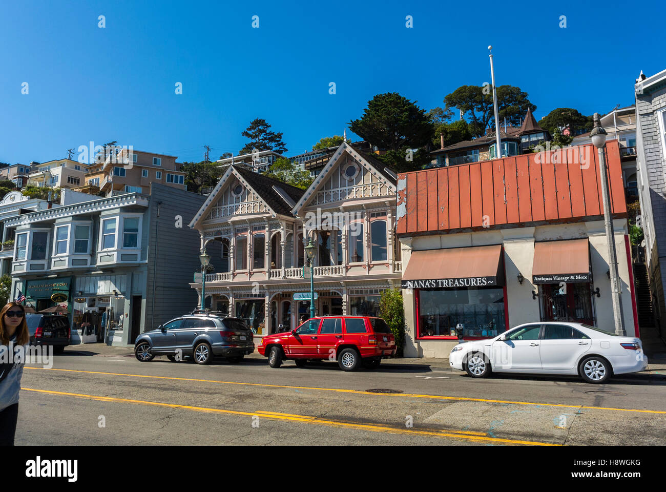 Sausalito, CA, USA, San Francisco Suburb, 'Nana's Treasures', Antique Shop Front, Street Scene Downtown Stock Photo