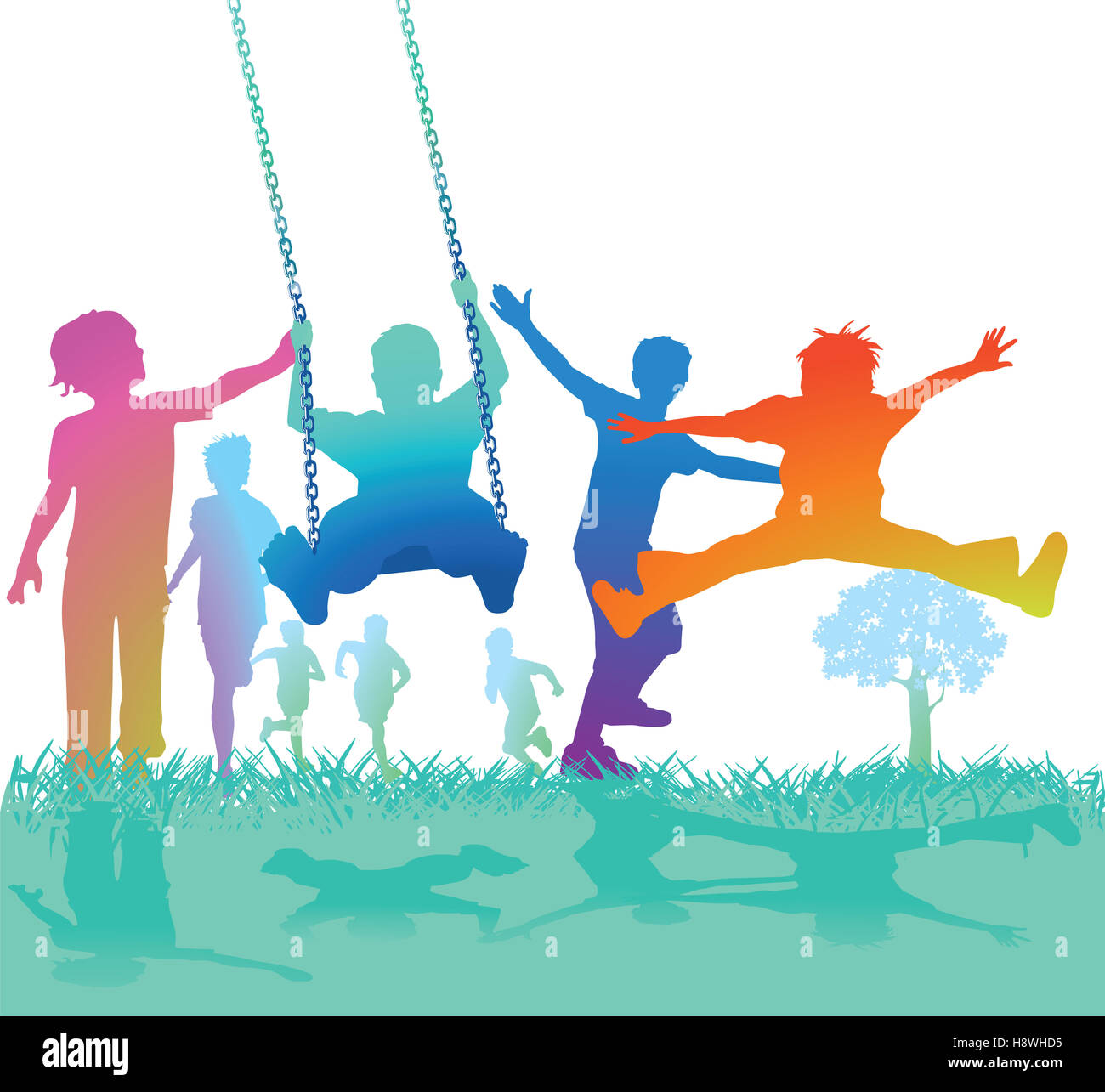 rocking and jumping children Stock Photo - Alamy