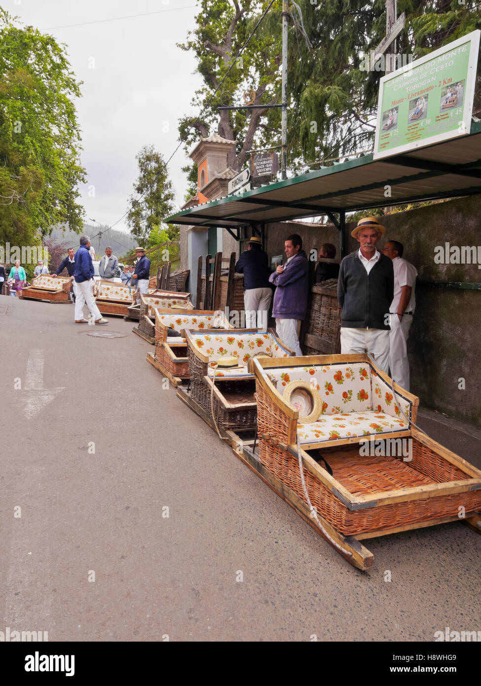 Portugal, Madeira, Funchal, Carreiros do Monte, Wicker Toboggan Sled