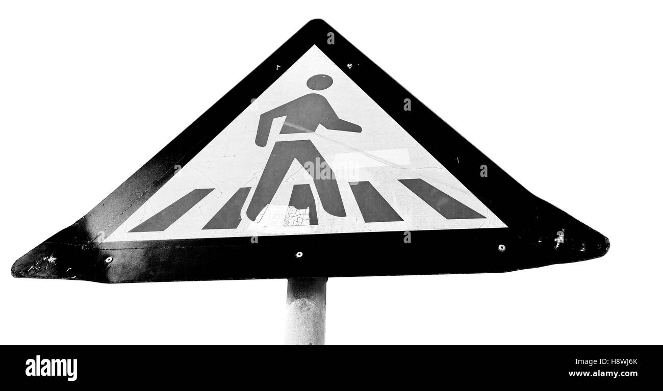 Square Pedestrian Crossing Road Sign Black And White Stock Photos Images Alamy