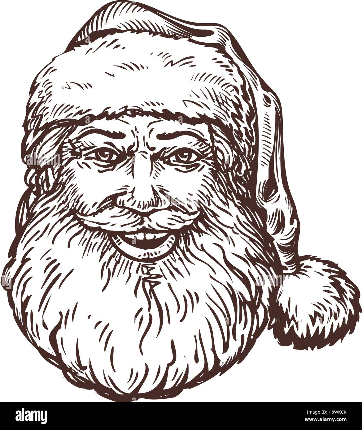 Jolly Santa Claus. Sketch vector Stock Vector