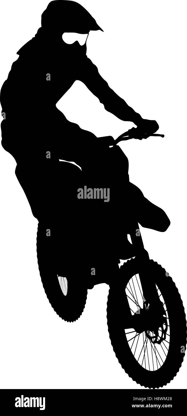 Premium Vector  Silhouettes rider participates motocross championship on  white background