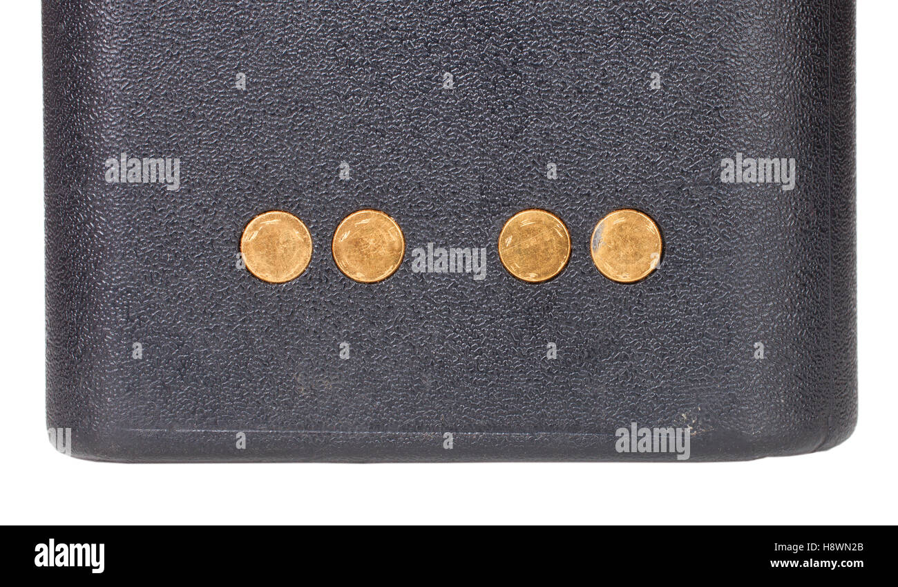 Connection for recharging the batteries on a walkie talkie Stock Photo