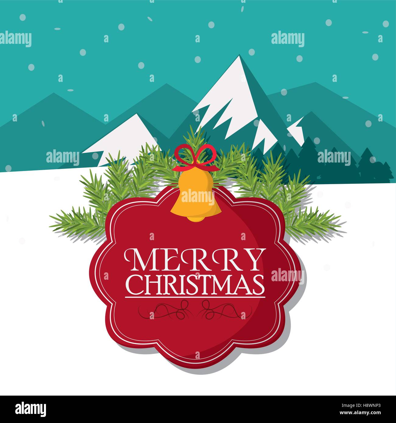 Bell and label of Christmas season design Stock Vector Image & Art - Alamy