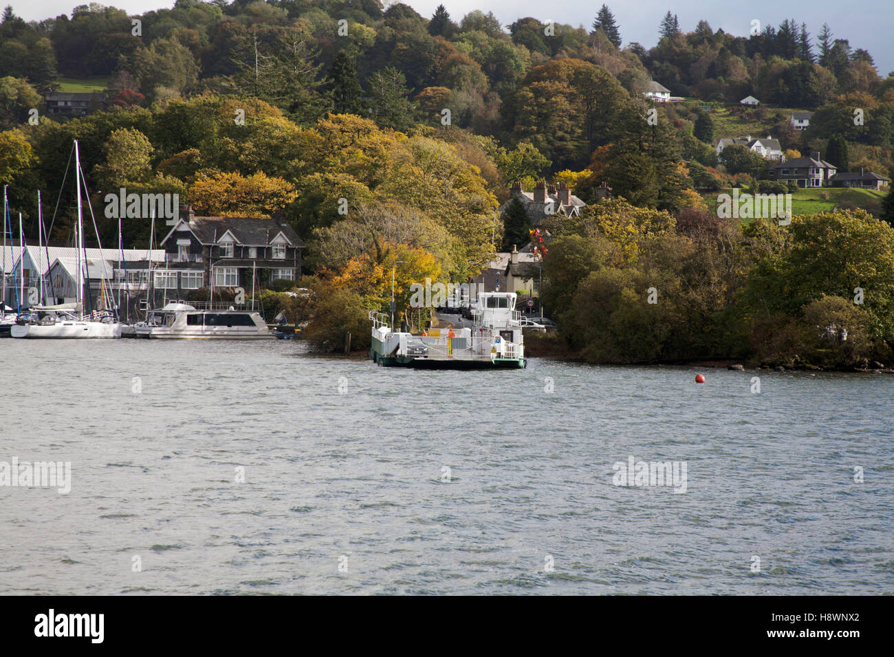The Windermere Ferry crossing the lake between Bowness and Far Sawrey