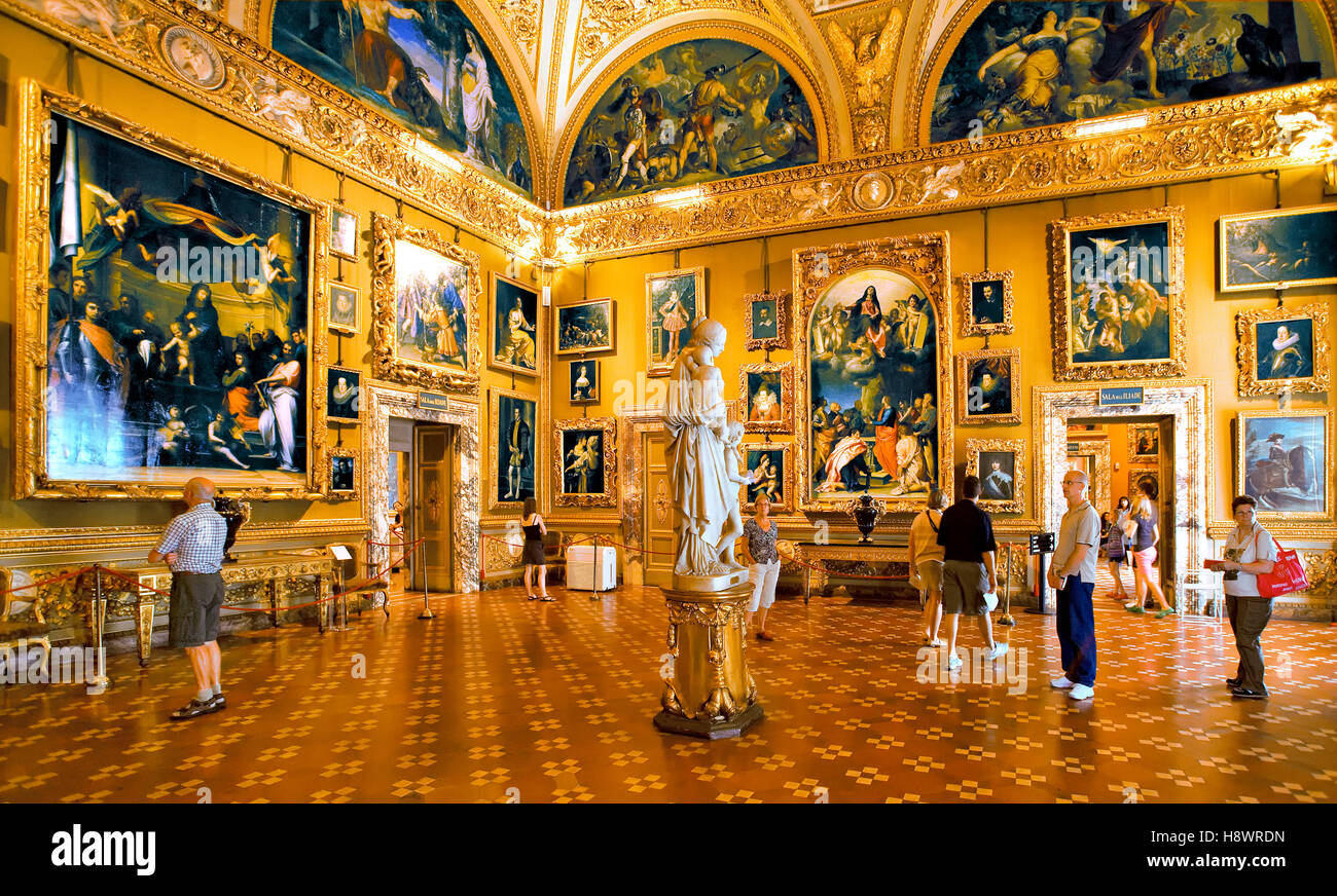 The Palatine Gallery in Pitti palace at Florence , Italy Stock Photo