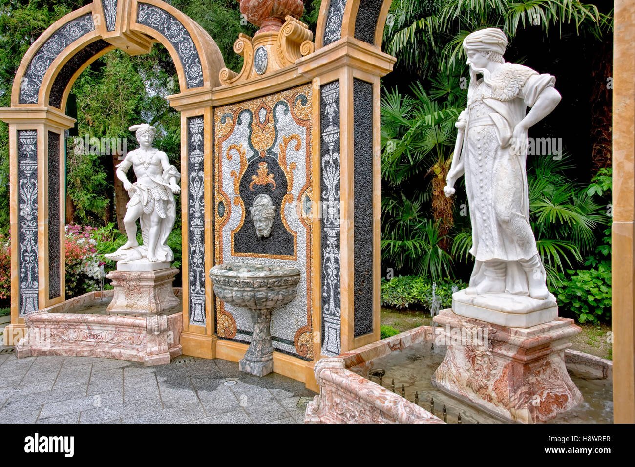 Garden of the grand hotel des Iles Borromees, Stresa, Italy Stock Photo